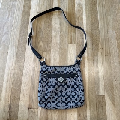 COACH Coach Shoulder Bag Sacosh Turn Lock Signature Black | eBay