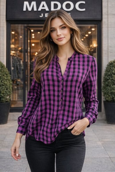 Women Madoc Shirt Purple Cotton M