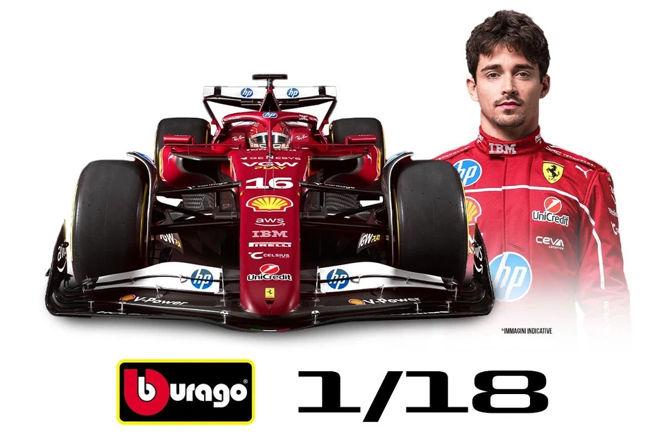 Modellino Ferrari SF-25 Charles Leclerc F1 2025 Scala 1/18 Burago - Immagine 2 di 2