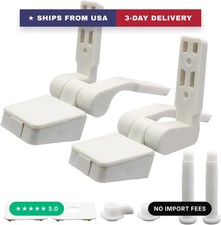 Plastic Toilet Seat Hinges, White, 1 Pair