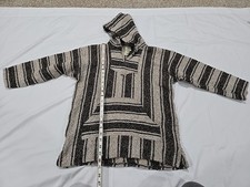 Frank  s Baja Hoodie Poncho Drug Rug Mexican Blanket Hooded Sweater Adult L