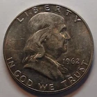 1962 D Franklin Silver Half Dollar 90 % Silver Circulated/ Ungraded
