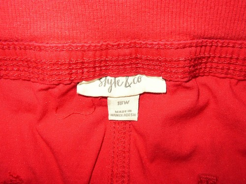 Pantalones capri cargo Style & Co para mujer 18W tiro medio dobladillo elástico beso carmesí, A+ - Imagen 6 de 10