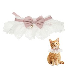 Cat Lace Pet Collar, Cute Cat Collar Lace Ruffle for Dogs Kitten Pink, S 