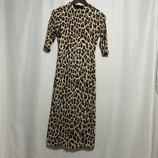 Alice + Olivia Womens Delora Leopard Print Knit Midi Dress Sz 6 MSRP 330