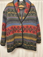 Woolrich USA Aztec Southwestern Blanket Coat Jacket Women  s XL Nordic Wool
