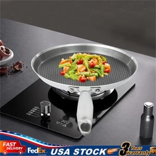 10 Inch Stainless Steel Crepe Pan Non Stick Flat Skillet Pancake Pan Cooking Pan