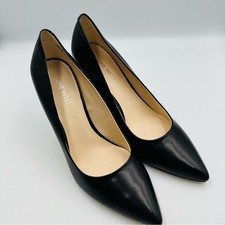Nine West Classic Black Leather Pointed Toe Heels Pumps SZ 8.5 Wedding Holiday