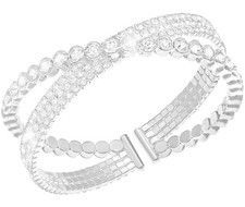 Rhinestone Bracelet for Women Silver Multilayer Cuff Bracelet Craystal Braidal B