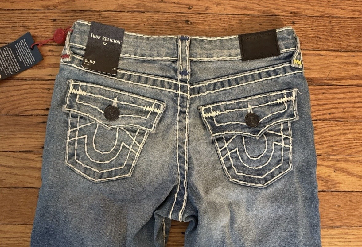 Women’s True Religion Geno Super T Slim Dash Wash Jeans READ FOR SIZING NWT thumbnail 7