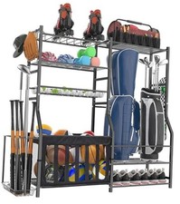 Strong Load Bearing Golf Bag Organizer, Multi Garage Sports Equipment Organizer