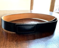 Vintage Unitog Black Leather Belt Size M/L 1.5" Wide Minimalist Career Unisex