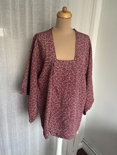 Vintage Japanese Haori Pink Floral Kimono Jacket One Size