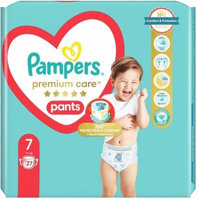 Pampers Pants Windeln Größe 7 (17+ kg), Premium Care, 27 Stück, Bester Schutz