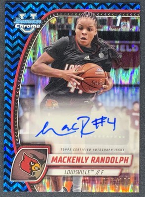 2024-25 Bowman Chrome U Mackenly Randolph Blue/Black Stealth Auto /100 