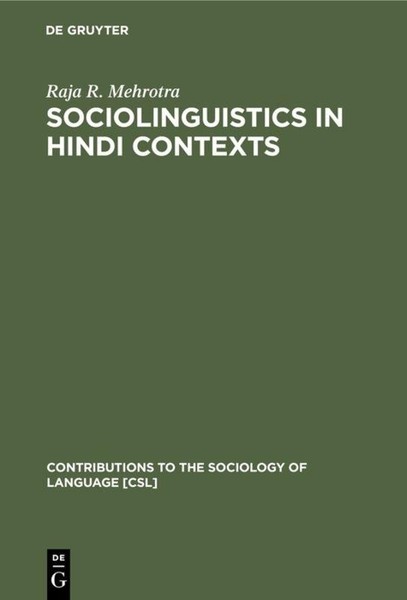Sociolinguistics In Hindi Contexts Raja R. Mehrotra-image