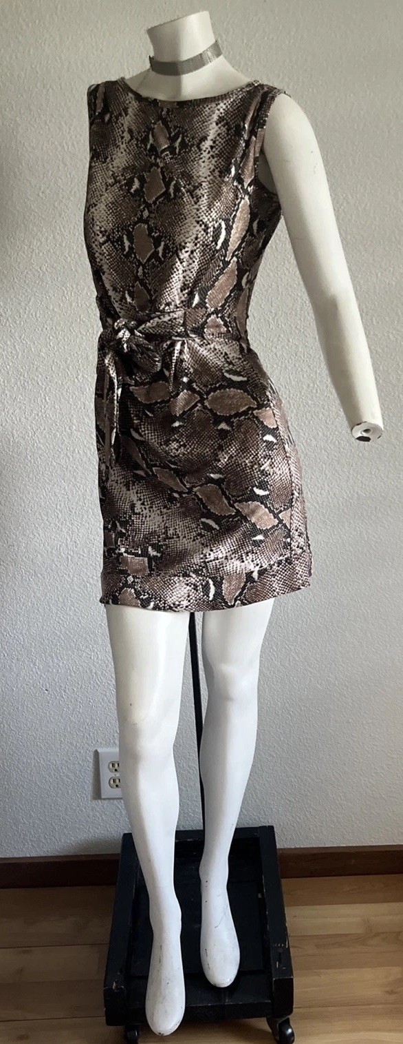 Silk Python Snakeskin Print Sheath Dress DVF Dian… - image 2