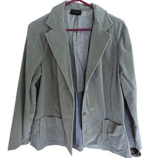 Vintage Velvet Jacket Womens 10 sage green Blazer Preppy Office Career Boho