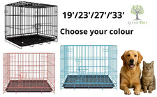 Dog Cage Puppy Pet Crate Carrier Metal Cage Small Medium Large Training S/M/L/XL