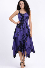 Tie Dye Dress Maxi Sleeveless Corset Pixie Purple Black 8 10 12 14 16 18 20 22