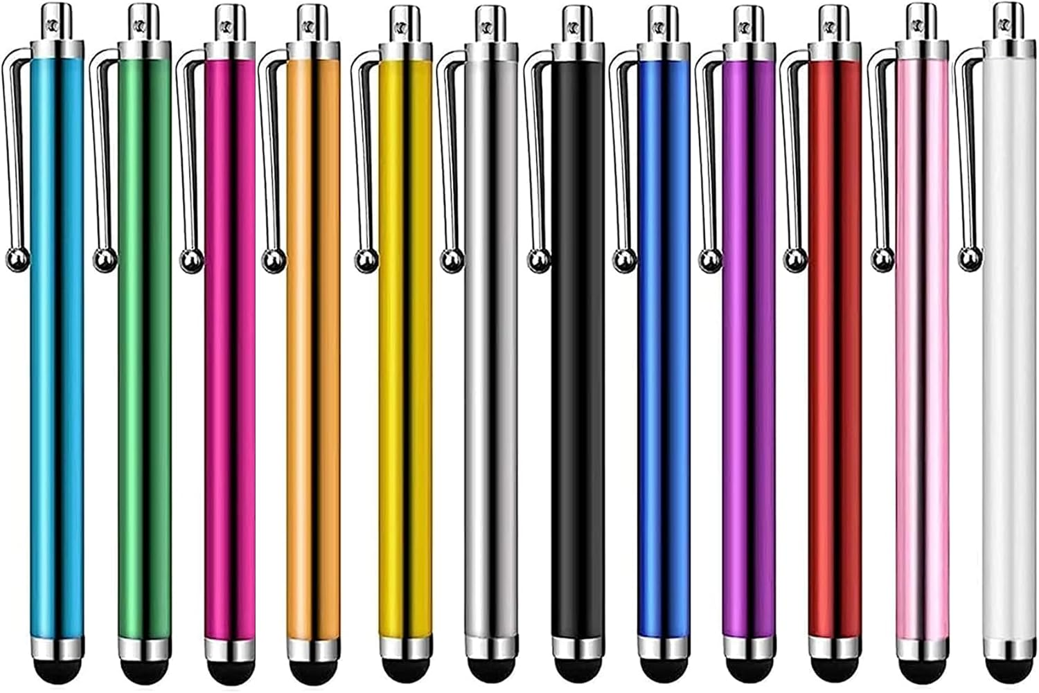 12-Pack Universal Stylus Pens for Touchscreens - Precise Capacitive Styluses