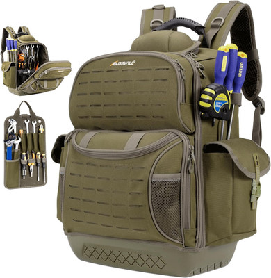 Tool Bag Backpack for Men,Heavy Duty Tool Backpack Bag with Waterproof Molded Ba