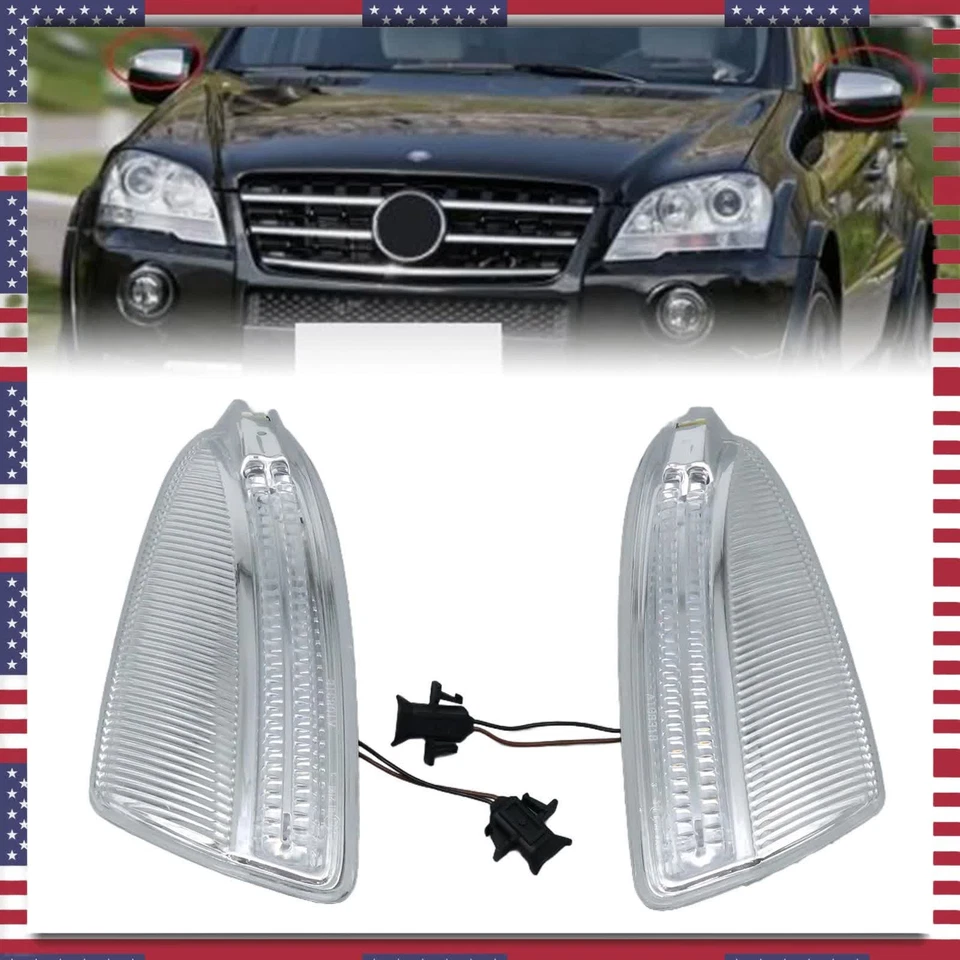 Luz de lámpara de señal de giro de espejo izquierda + derecha para Benz GL450 ML320 ML350 ML63 AMG Foto 3 de 4