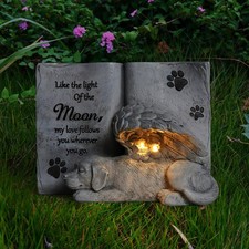 Solar Dog Angel Statue, Pet Dog Memorial Stone, Dog Memorial Gifts or Garden ...