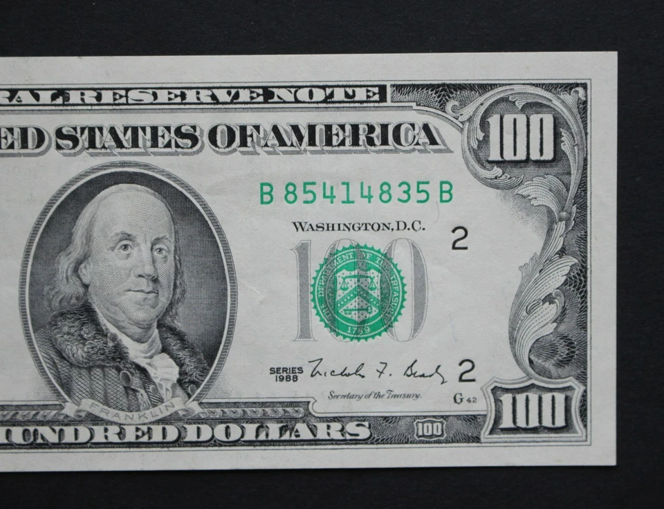1988 $100 Federal Reserve Note/New York/F-2172B/uncirculated/Free Shipping - Image 4 of 4