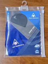 AquaSphere Aqua Fit Swimming Cap Swim Lap Training SOFT Triathlon Blue Stretch