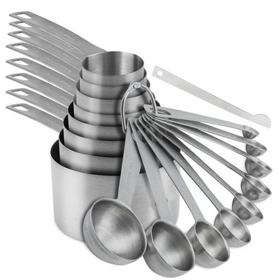 Measuring Cups and Spoons Set, 18/8 Stainless Steel Measuring Cups and Spoons...
