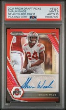 2021 Panini Prizm Draft Picks Autographs Red /199 Shaun Wade PSA 9 MINT AUTO 10