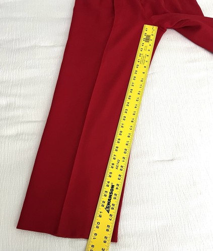 Pantalone donna vintage taglia 10 100% lana rosso vita alta plissettato foderato usato in ottime condizioni - Foto 8 di 12