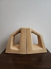 Jaru Pottery Bookends, 1977, Mid Century Abstract, One has Chip, See Pics, HTF!!
