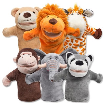 JOYIN 6Pcs Kids Hand Puppet Set with Working Mouth, 9x8 inch, Mixed Color