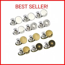 Arokimi Jeans Buttons Replacement, Instant No Sew Buttons for Pants with Tool,17