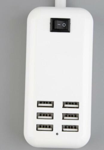 4 FOOT (1.5M) WALL PLUG EXTENSION CORD 6 USB PORT HUB 5V-4A 4 SLOT CHARGER CABLE - Picture 6 of 13