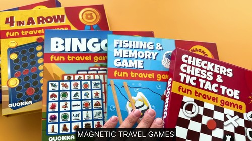 QUOKKA Magnet Four in Row Game for Kids Ages 3-5 - Travel I Road Trip I Plane - Video 1 of 1