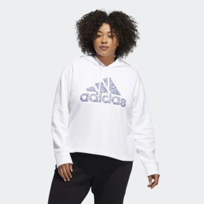 Adidas Badge of Sport Zebra IN Hooded Sweatshirt Women's Size XS White New  Tags