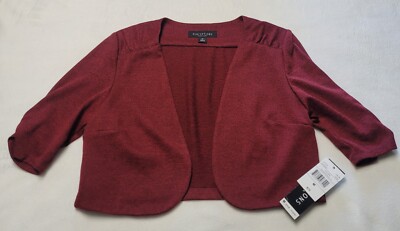 Perceptions New York Women's Wine Colored Open Dress Cardigan Size Medium