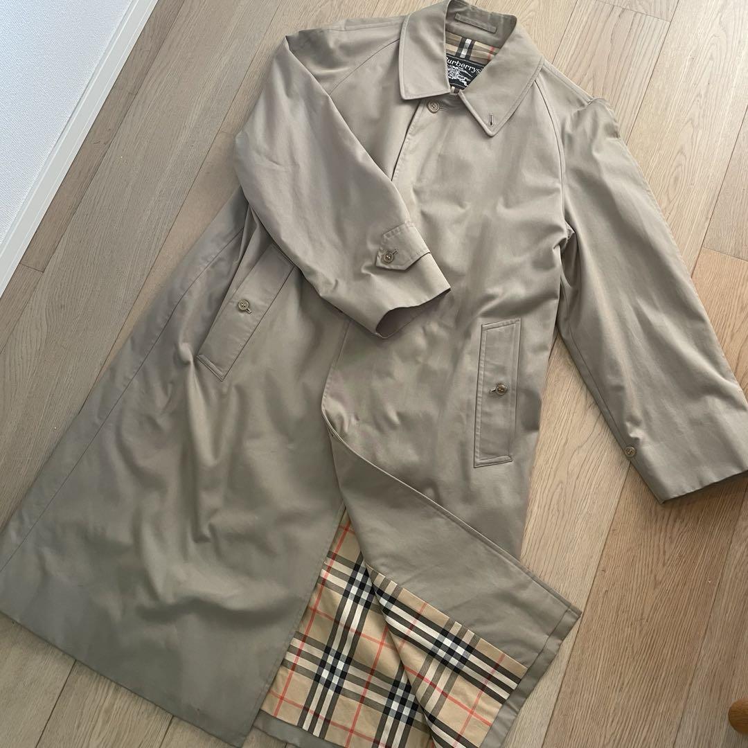 Burberry Beige Stainless Steel Collar Coat 170cm Men's Vintage 90s