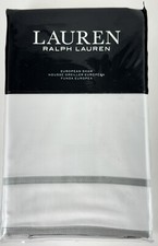Ralph Lauren Home Spencer Sateen Border Euro Sham White Sage NWT 135