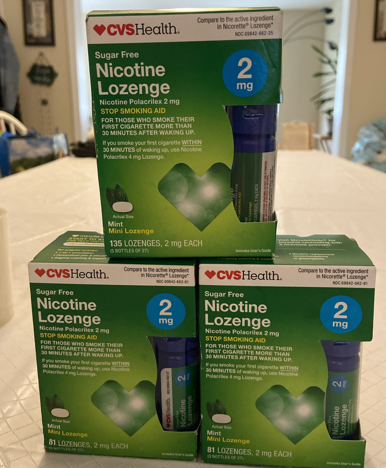 CVS Sugar Free Nicotine Lozenge 2 Mg Mint 297 Count…Lot of 3..Sealed eBay