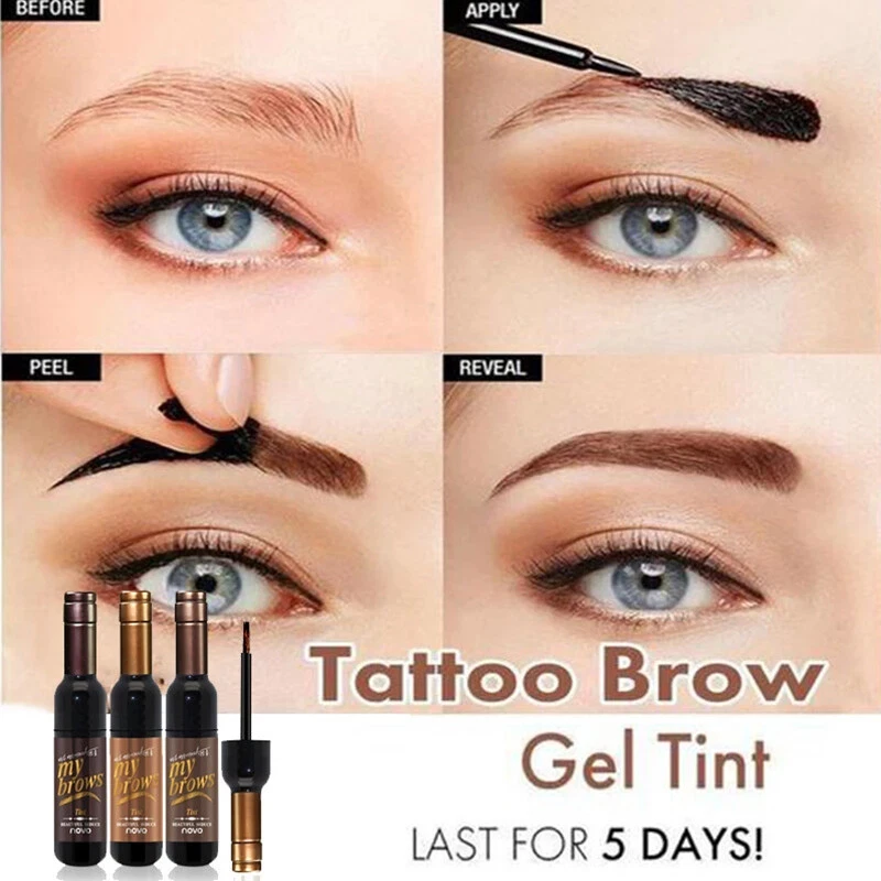 3Colors Peel off Eyebrow Tattoo Tint Makeup Eye Brow Gel Waterproof Long Lasting