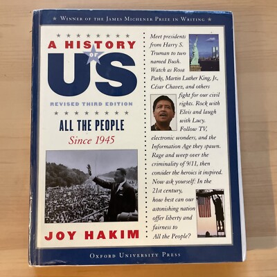 A history of US, 3rd Edition, Joy Hakim. All The People, Book 10-HARDCOVER-Good