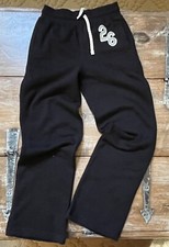 Vtg 90s Basic Editions Girls-L 10/12 Black Sweatpants High Waist-Pockets-Retro