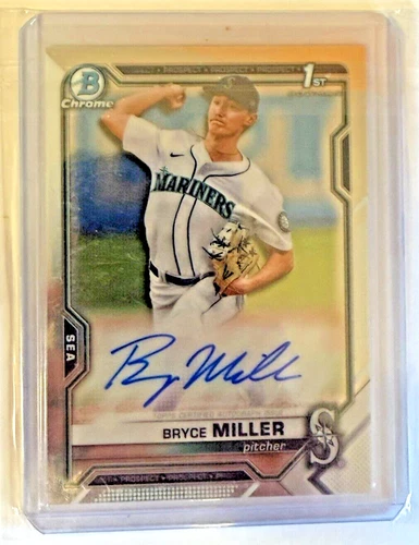 2021 Bowman Draft Bryce Miller Chrome Pick Auto #CDA-BMI Mariners 
