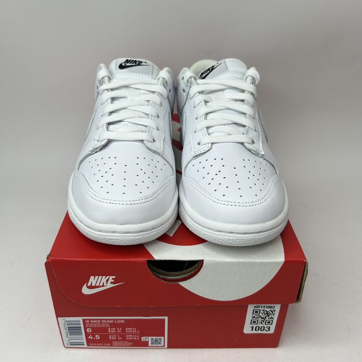 Nike Dunk Low WMNS “Triple White” Shoes DD1503-109 Women's 6