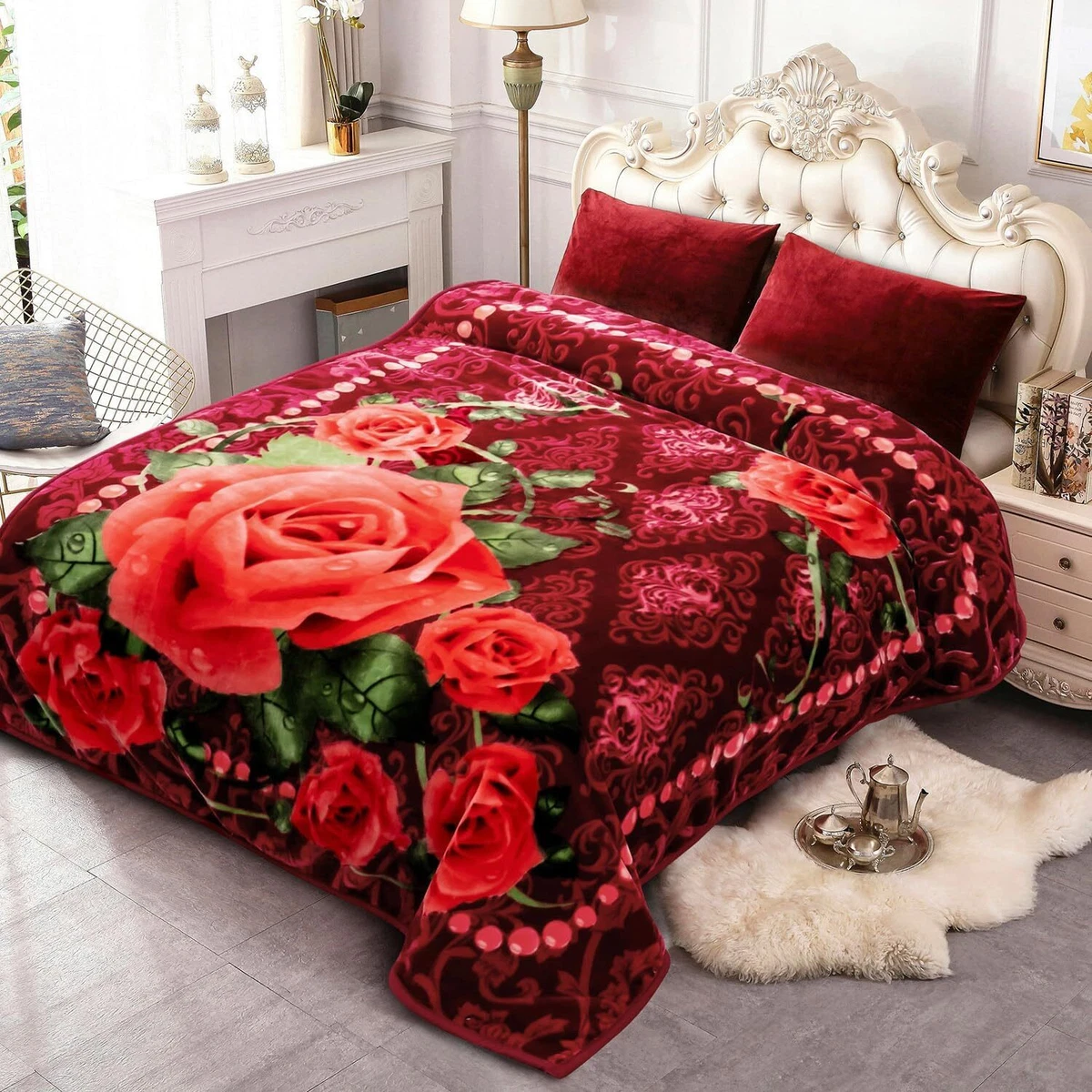JYK Korean Faux Mink Fleece Blanket Queen 75