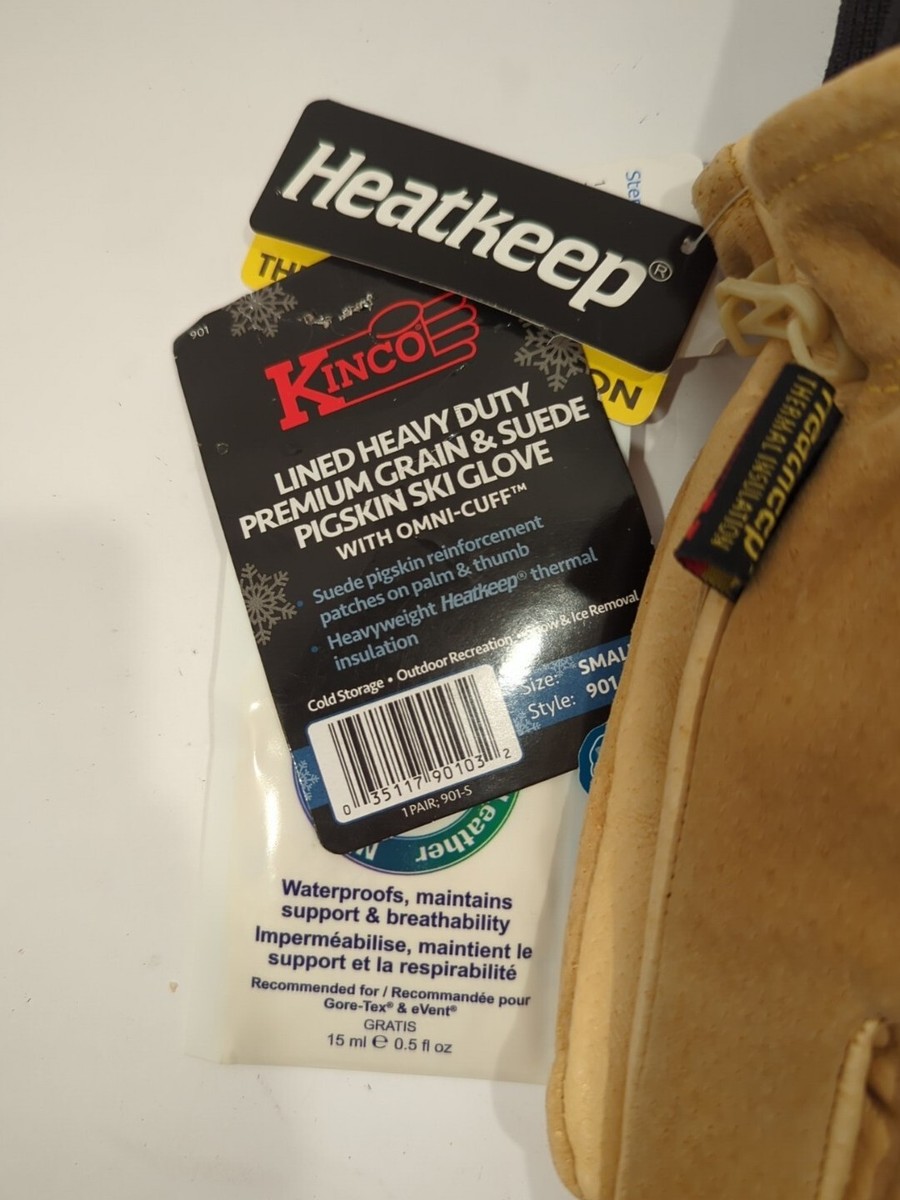 Kinco 94HK-XL Men's Lined Grain Suede Pigskin Work Gloves – Heat Keep Lining, X-Large